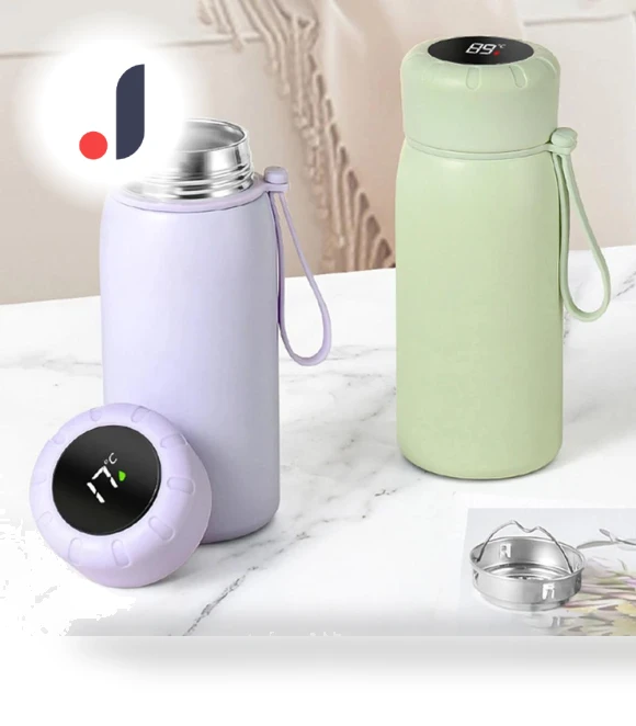 Smart Vacuum Insulated Stainless Steel Thermos Mug — Travel Drinkware, GYROBALL