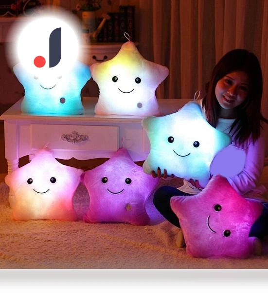 Soft LED Star Pillow — Night Lights, laitangmu