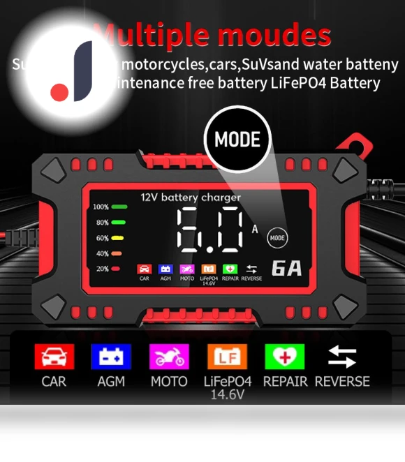 12V 6A Car Battery Charger — Chargers, Wrigleys