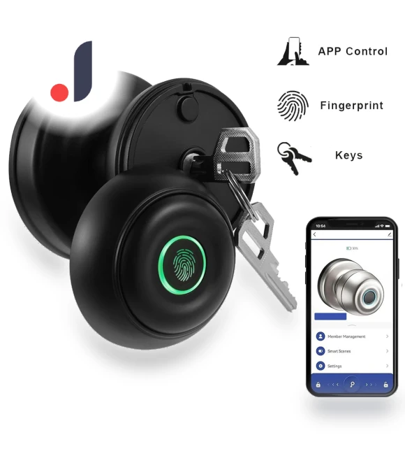Smart Door Handle with Fingerprint Scanner — Biometric Security, Homeware Essentials