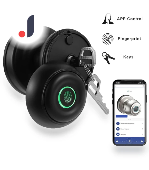 Smart Door Handle with Fingerprint Scanner — Biometric Security, ToyousoniC