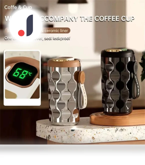 Smart Thermos Bottle with LED Temperature Display — Beverage Warmers, Indoor Furniture