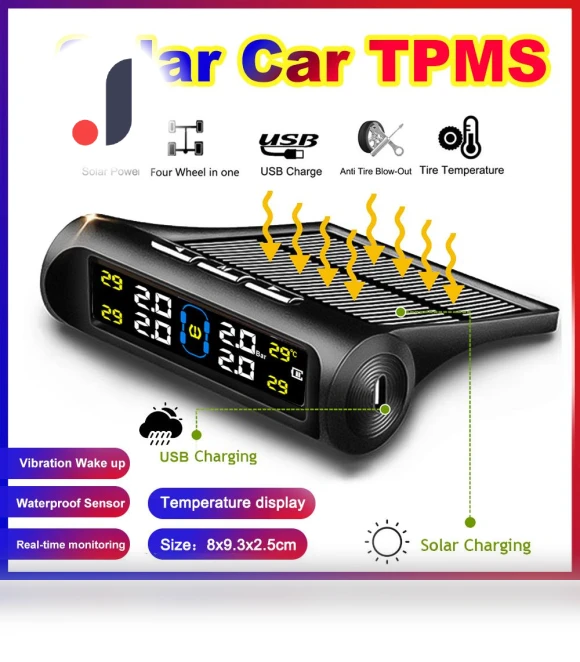 Solar Powered TPMS Car Tire Pressure Monitoring System — TPMS Sensor Replacements, Homeware Essentials