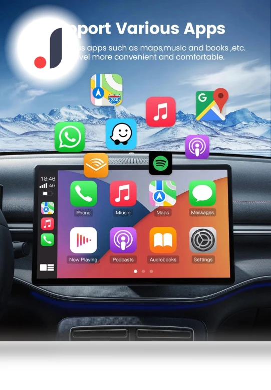 2IN1 Mini AI Box for Wireless Adapter Apple CarPlay — Stereo Receivers, Auto Launcher