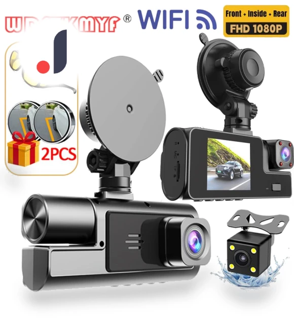3-Channel Car Dash Cam — Dashboard Cameras, Auto Accessories Home