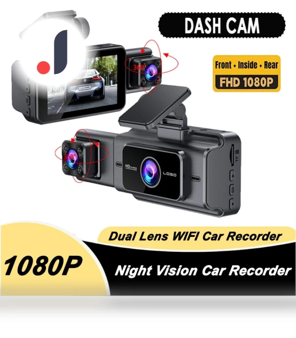 3 Channel Car Dash Cam — Dashboard Cameras, Auto Accessories Home