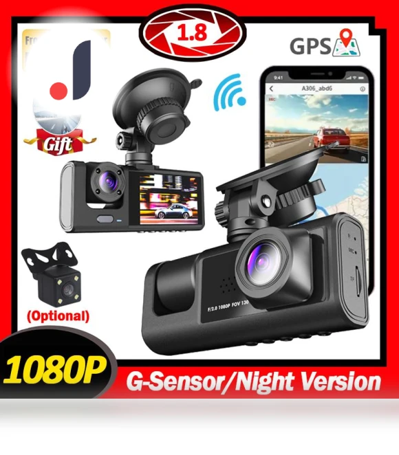 3-channel car DVR WIFI Dash Cam — Dashboard Cameras, Auto Accessories Home