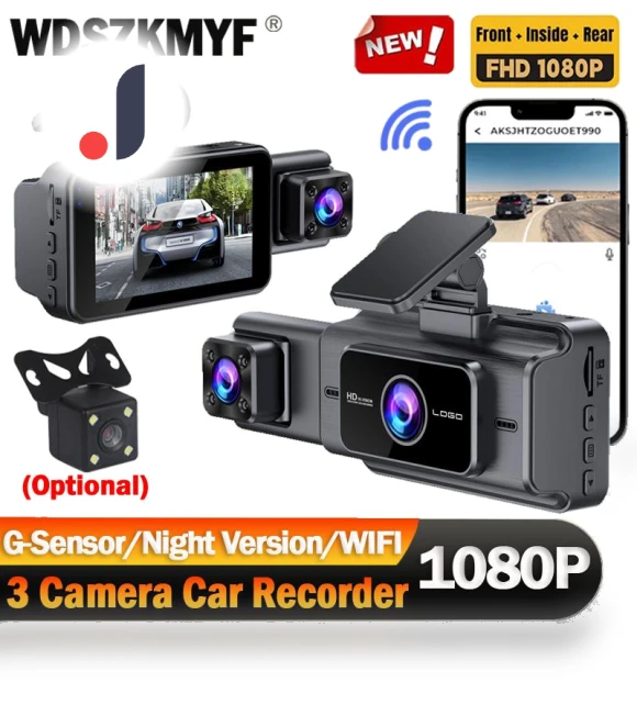 3-Channel WIFI Car DVR — Dashboard Cameras, Auto Accessories Home