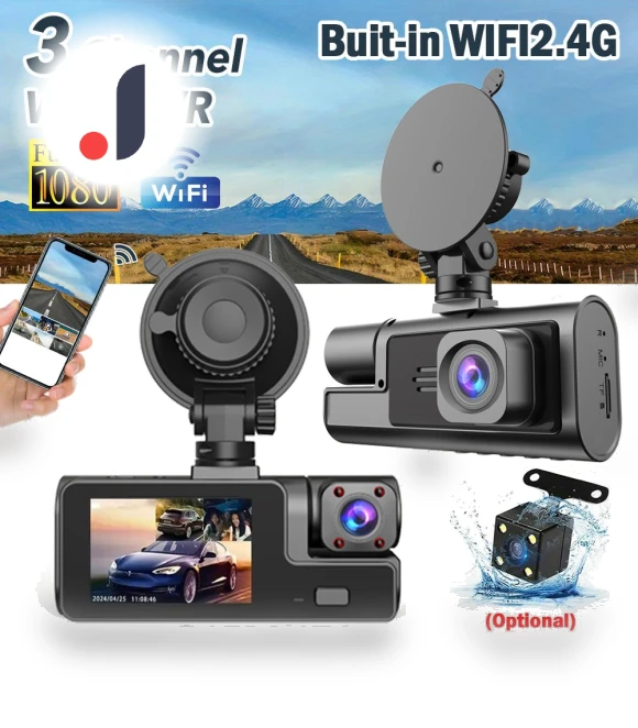 3-Channel WIFI Dash Cam — Dashboard Cameras, Auto Accessories Home