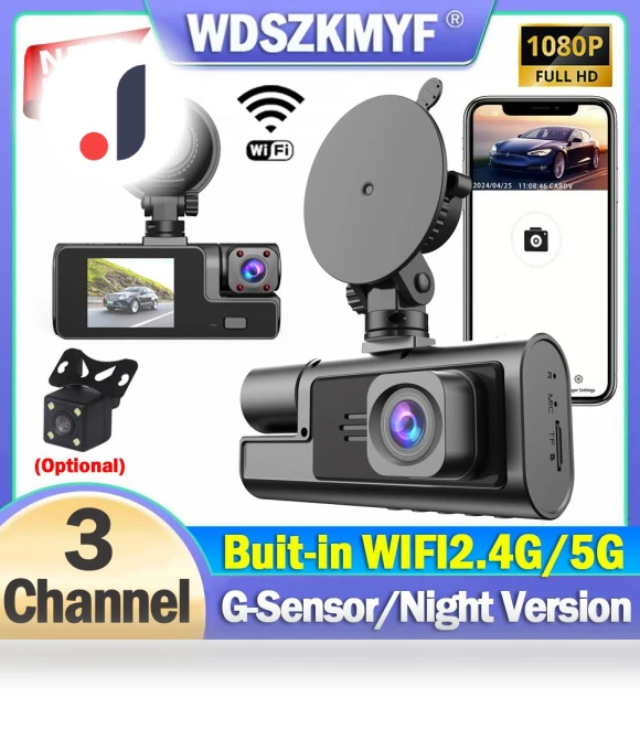 3-channel WIFI Dash Cam — Dashboard Cameras, Auto Accessories Home