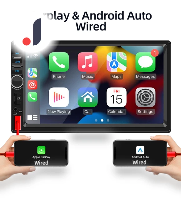 7" Carplay Android Auto 2 Din Touchscreen Car Stereo — Stereo Receivers, Auto Launcher