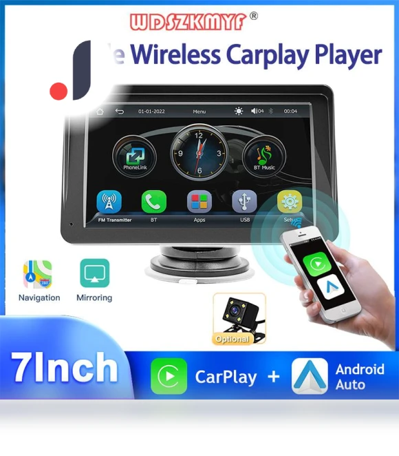 7-inch Portable Touch Screen Wireless Car Multimedia Video Player — Stereo Receivers, Auto Accessories Home