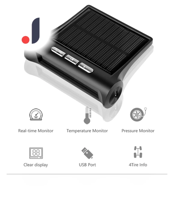 Solar Powered Wireless Car Tire Pressure Monitoring System — TPMS Sensor Replacements, Cars Auto Home