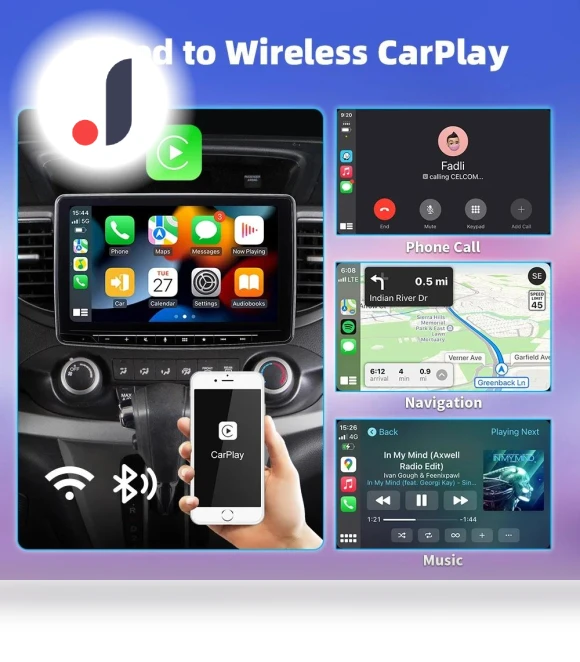 Wireless CarPlay Android Auto Adapter — Stereo Receivers, Kebidumei