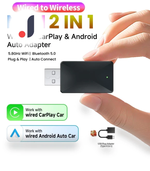 Wireless CarPlay Android Auto Adapter — Phone Accessories, Auto Accessories Home
