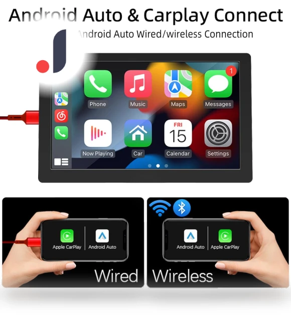 Wireless CarPlay Android Auto Car Multimedia Receiver — Stereo Receivers, Auto Launcher
