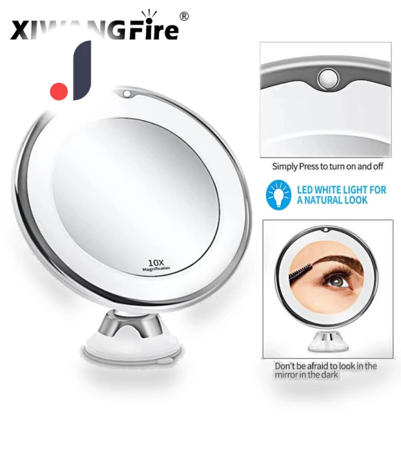 10X Magnifying Mirror with LED Lighting — Handheld, JOHO