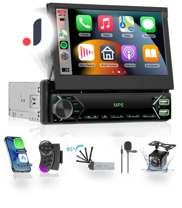 1DIN Car Audio System with Touch Screen — Stereo Receivers, Kayomart