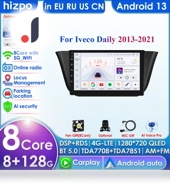 AI Intelligent Wireless CarPlay Android Auto Radio — Navigation & GPS Accessories, Hizpo