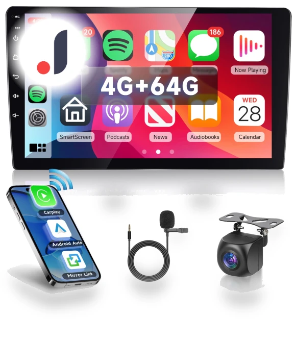 Car Audio GPS Navigation Bluetooth Wireless Carplay Android Auto — Stereo Receivers, Kayomart