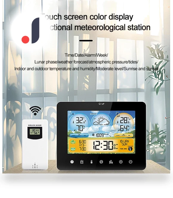Color Touch Screen Digital Weather Station — Barometers, Home Furnishing Department Mall