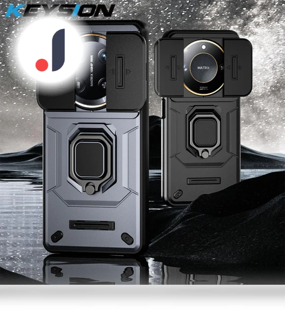 Shockproof Case with Camera Lens Protection Ring and Phone Stand — Phone Accessories, KEYSION