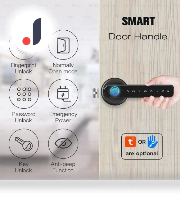 Smart Fingerprint Door Handle Lock — Smart Home Security, Photography