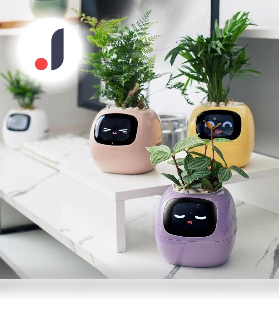 Smart Flower Pot with AI Expressions — Vegetables, haoyunlian