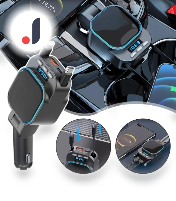 VR Robot FM Transmitter Bluetooth Car MP3 Player with Fast Car Charger — Phone Accessories, Dream Garage