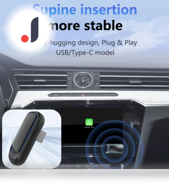 2-in-1 Color Car AI Box Mini for Carplay and Android Auto — Stereo Receivers, Rustic Elegance House