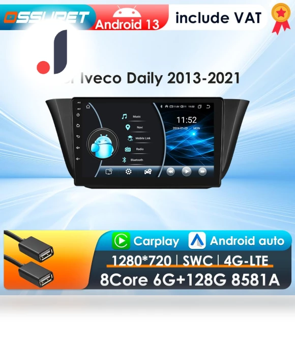 AI Intelligent Wireless CarPlay Android Auto Radio — Navigation & GPS Accessories, OSSURET