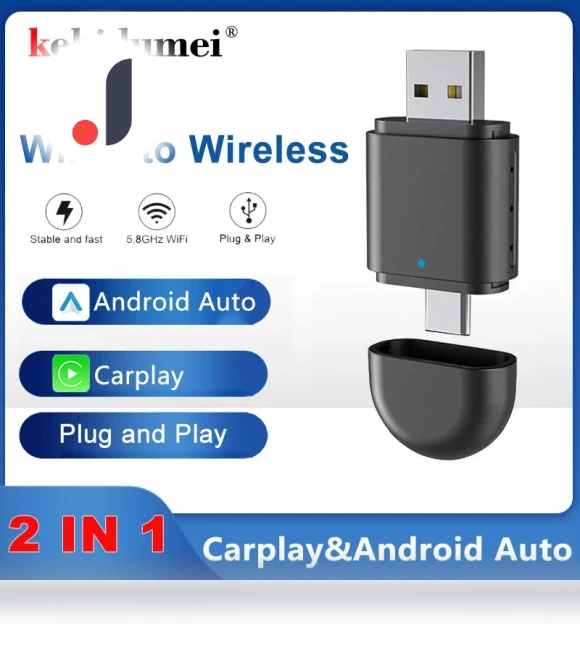 Carplay 2-in-1 Adapter with Dual USB and Type-C Ports — Phone Accessories, Rustic Elegance House