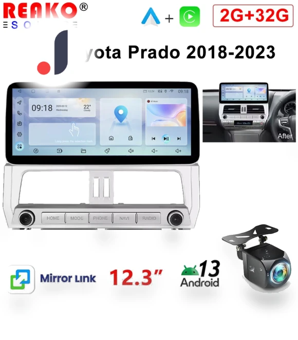 12.3-inch Touchscreen Wireless Carplay — Stereo Receivers, Reakosound