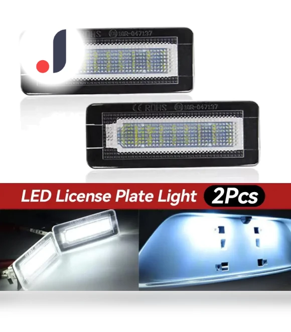 2x 18 SMD CANBUS White LED License Plate Light — License Plate, Modern Home Furnishing