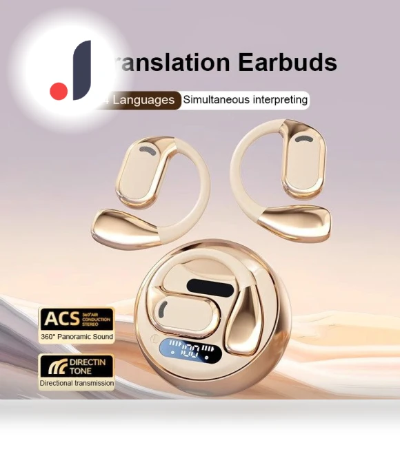 AI Translation Wireless Earbuds — Language Translators, Junmaocun