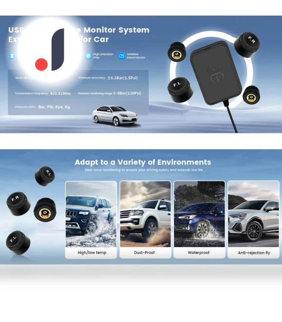 Android TPMS System with Display and Internal Sensors — TPMS Sensor Replacements, Timeless Home