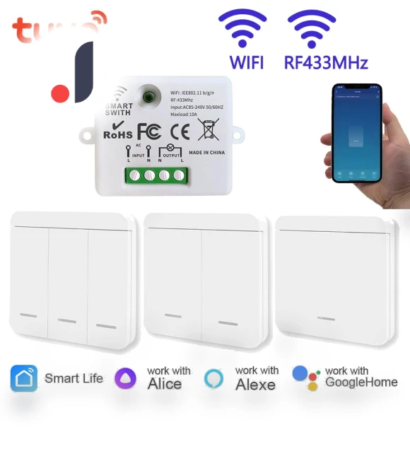Mini WiFi+RF433 Light Switch — Smart Home Modules, Modern Home Furnishing