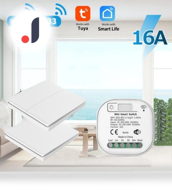 WiFi Smart Switch 16A 433MHz — Dimmer Switches, Modern Home Furnishing