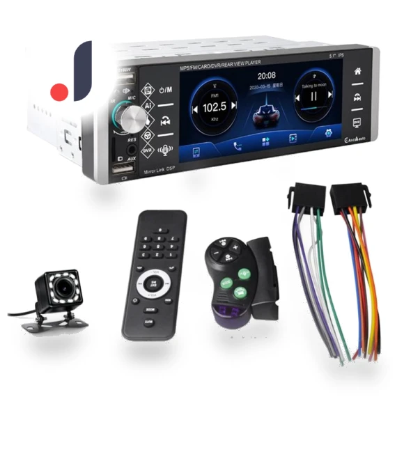 Single-DIN Touchscreen Car Stereo with Wireless Carplay & Android Auto — Stereo Receivers, AutoSphere