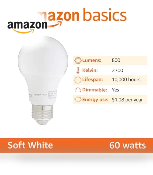 A19 LED Light Bulbs — LED, Amazon Basics