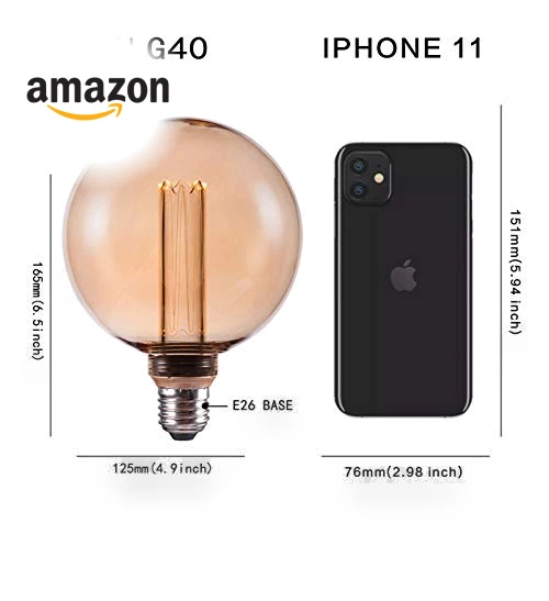 Decorative Round LED Light Bulb — Incandescent, Harwez