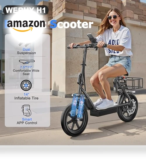 Electric Scooter with Seat — Electric Self-Balancing Scooters, WERHY