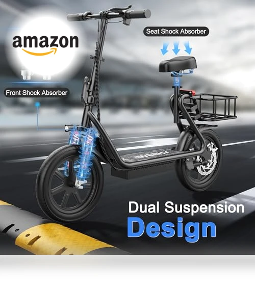 Electric Scooter with Seat — Electric Self-Balancing Scooters, WERHY