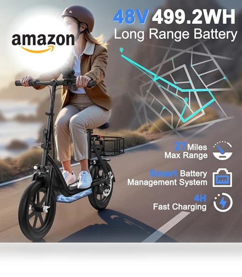 Electric Scooter with Seat — Electric Self-Balancing Scooters, WERHY