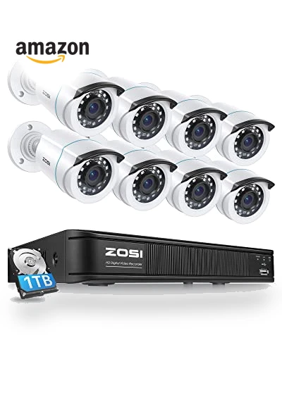 Home Security Camera System with AI Human Vehicle Detection — Smart Home Security, ZOSI