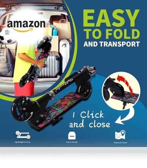 Kids Kick Scooter with Light-up Wheels — Push Scooters, Nattork