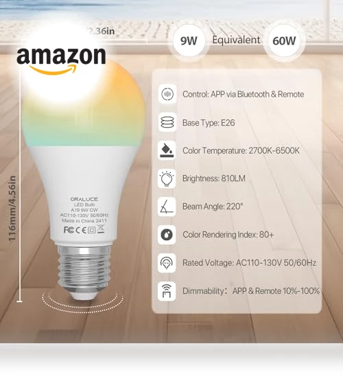 LED Remote Control Light Bulbs — LED, ORALUCE