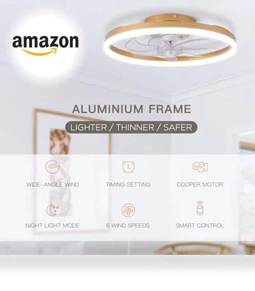 Modern Gold Ceiling Fan with Lights — Ceiling Fan Lighting Solutions, STERREN