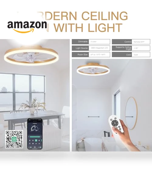 Modern Gold Ceiling Fan with Lights — Ceiling Fan Lighting Solutions, STERREN