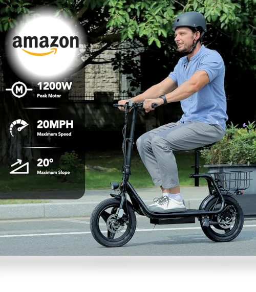 Peak 1200W Electric Scooter with Seat — Push Scooters, Caroma